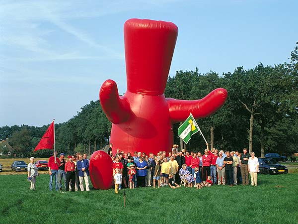 groenewoud/buij beu sculpture inflatable bogeyman villages